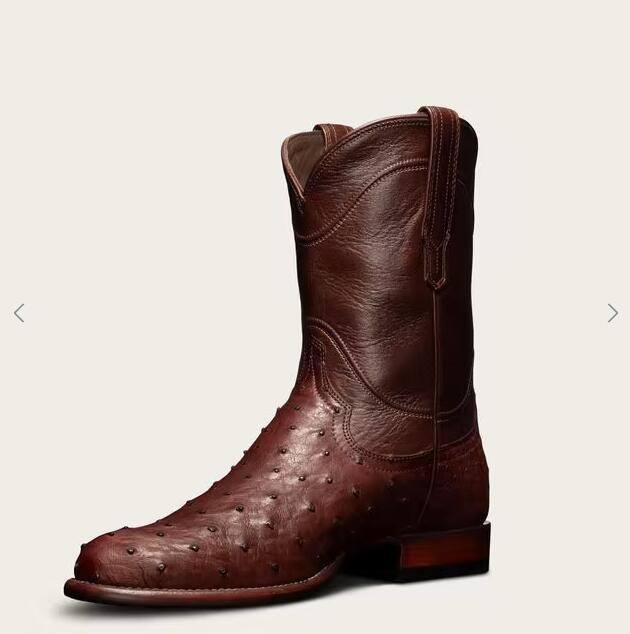 Tecovas Free Shipping Men's The Duke-Mahogany Ostrich