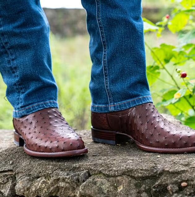 Tecovas Free Shipping Men's The Duke-Mahogany Ostrich