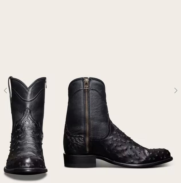 Tecovas Free Shipping Men's The Zane-Midnight Ostrich