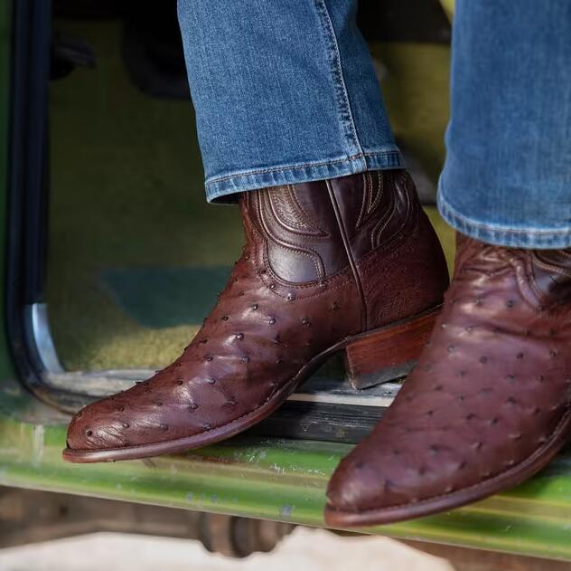 Tecovas Free Shipping Men's The Wyatt-Mahogany Ostrich